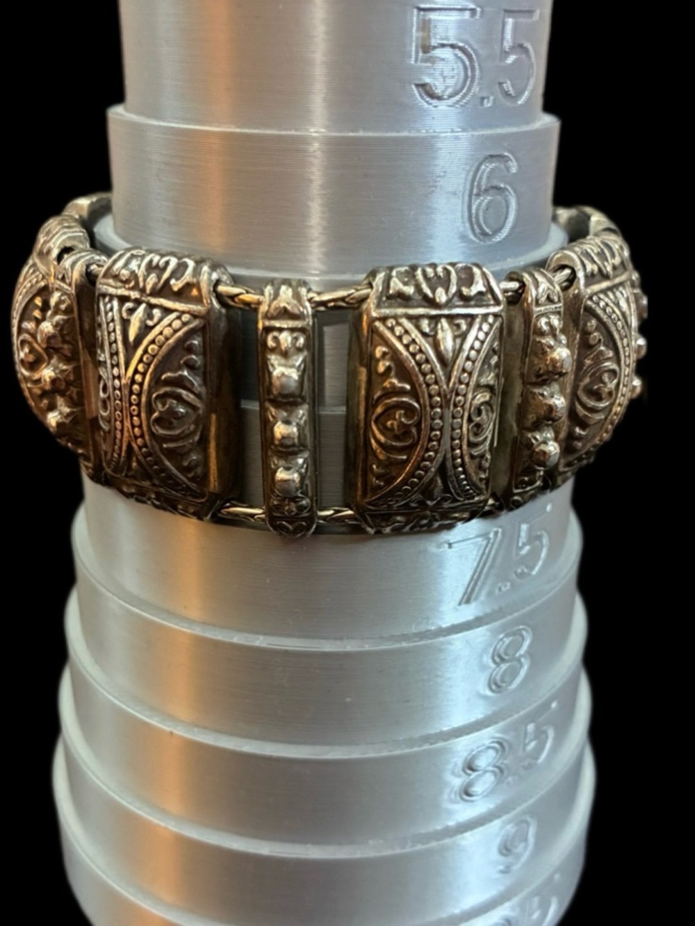 CHUNKY EUC 
BRIGHTON SILVER PLATED
FINISH HEART SCROLL DESIGN LINK BRACELET - Picture 2 of 11